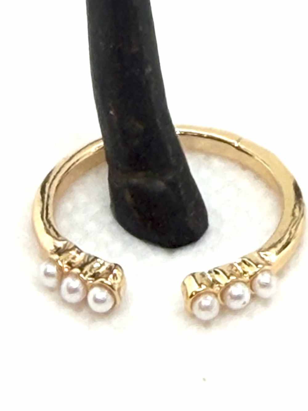 Gold Plated Stacking Rings Set with Faux Pearls and Faux Crystals - Picture 5 of 9